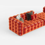 Red Contrast Color Modular Sectional Sofa, Designer Living Room Corner Sofa for Artistic Space 963#