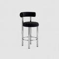 Upholstered Fabric Bar Chair with Stainless Steel Frame MJ-BY02