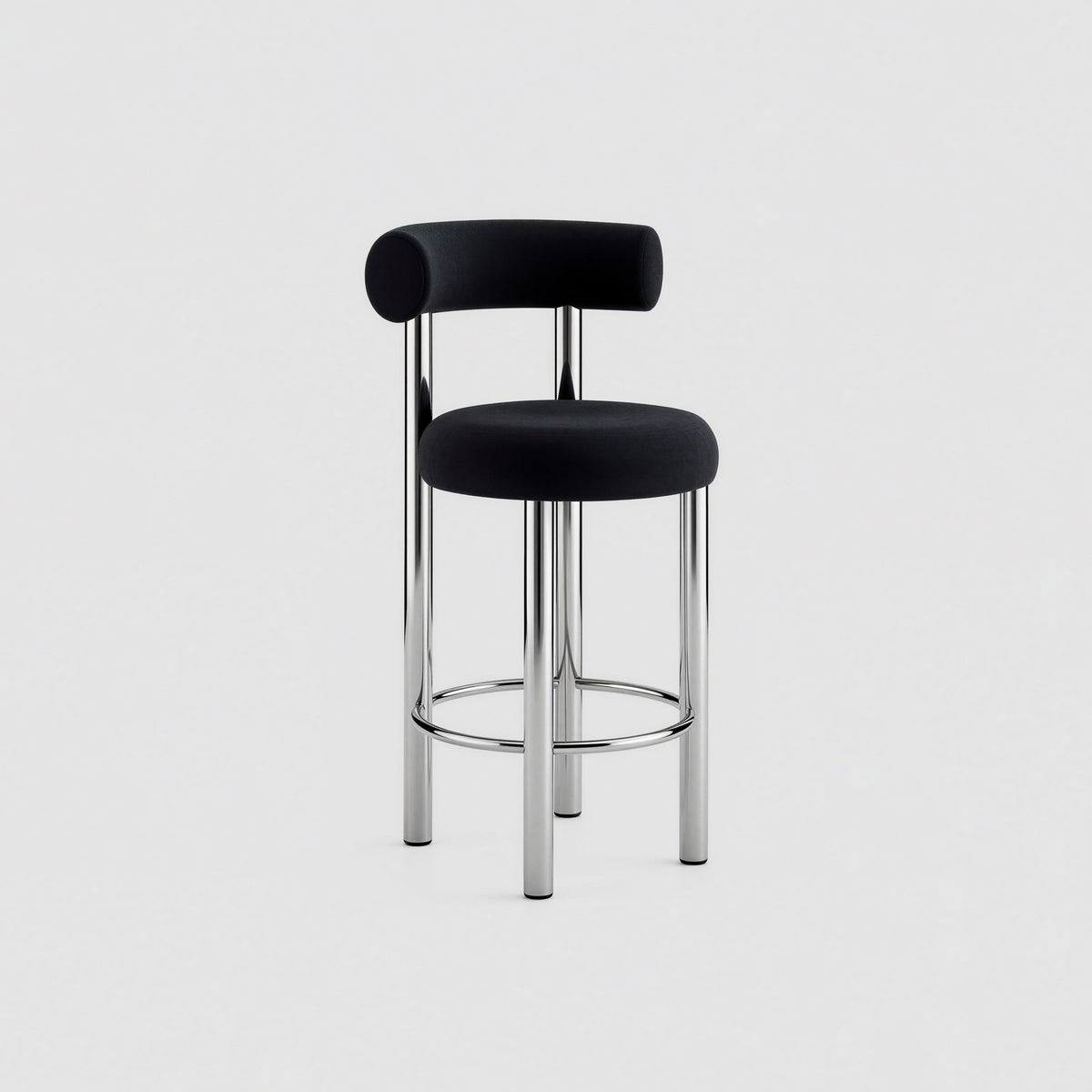 Upholstered Fabric Bar Chair with Stainless Steel Frame MJ-BY02