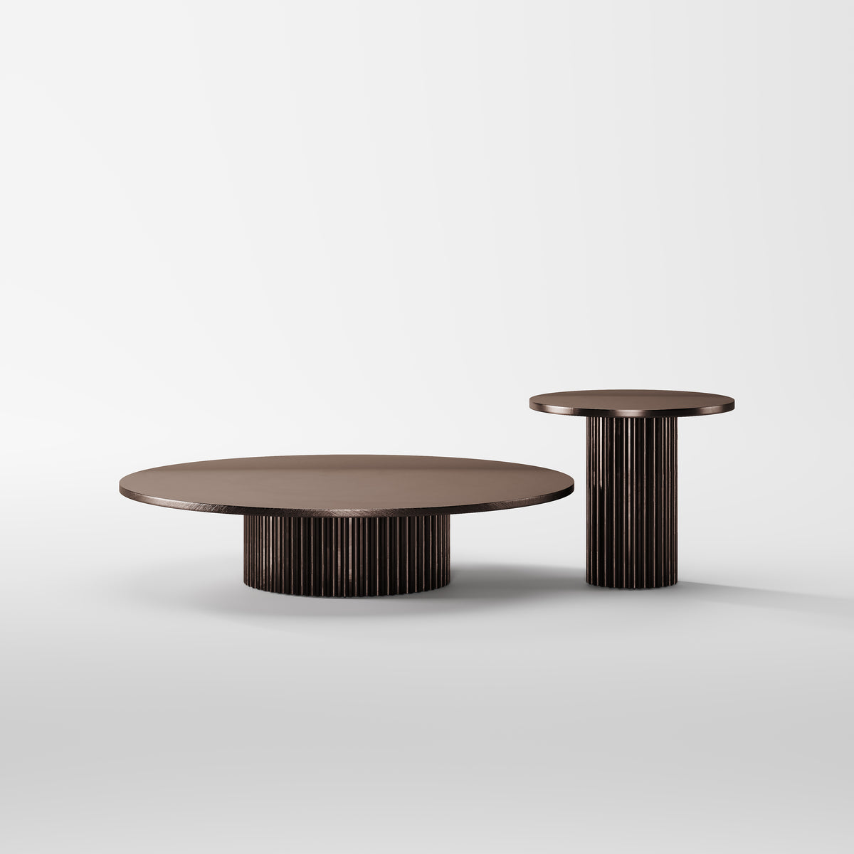 Solid Wood Round Nesting Coffee Table for Home Interior CT-1011
