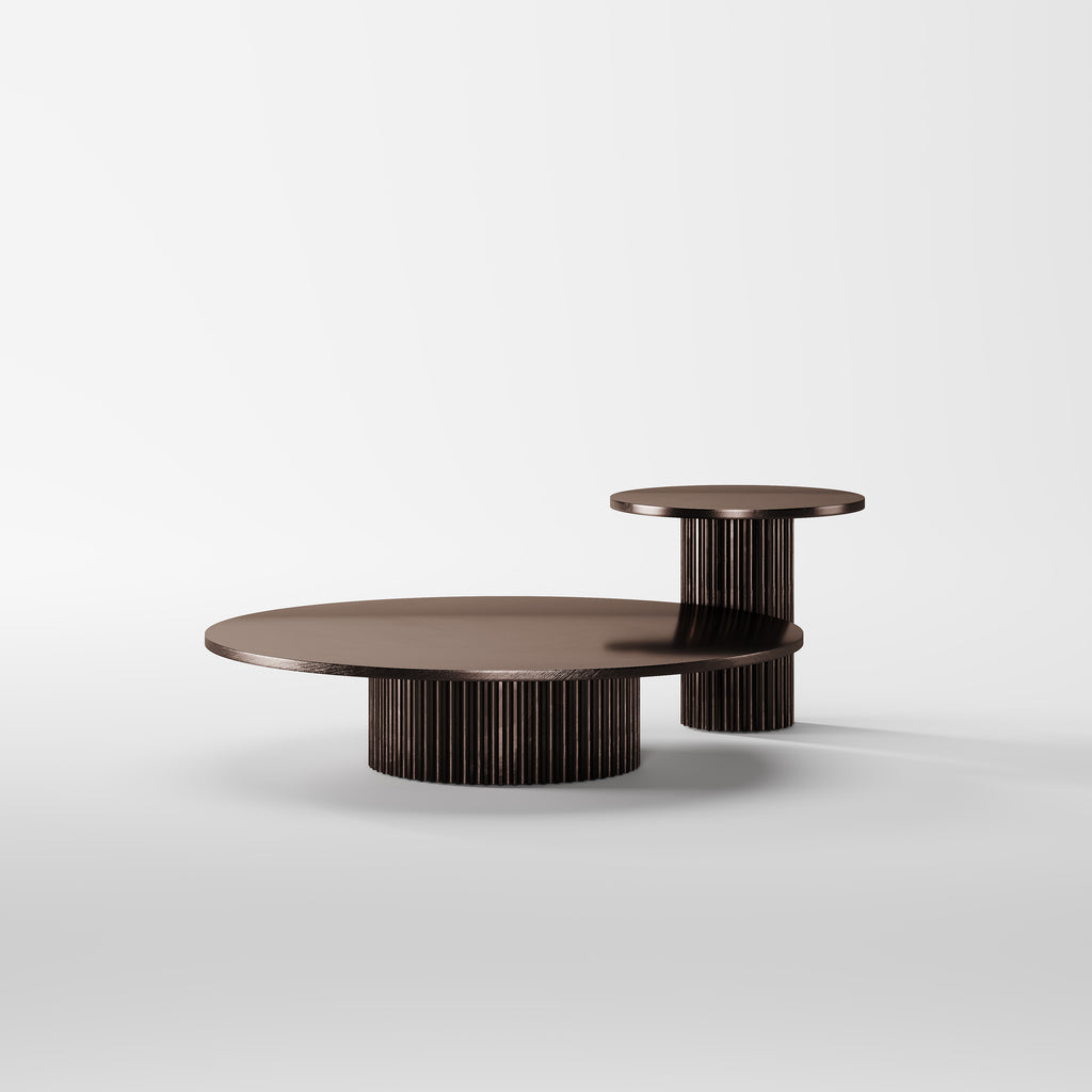 Solid Wood Round Nesting Coffee Table for Home Interior CT-1011