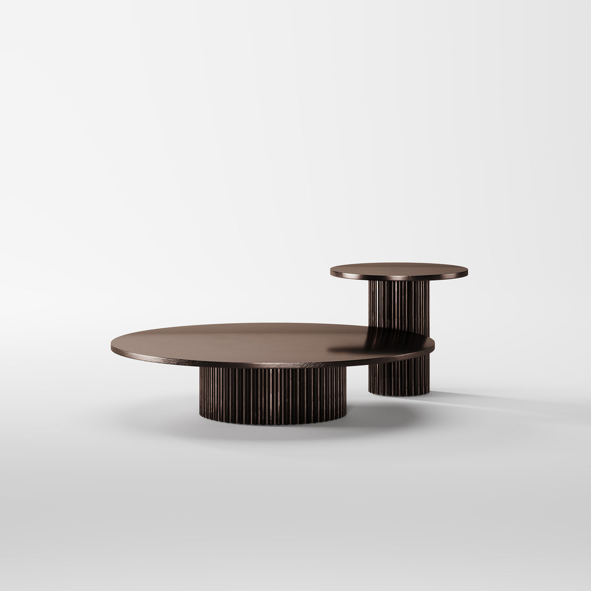 Solid Wood Round Nesting Coffee Table for Home Interior CT-1011