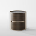 Round Solid Wood Storage Bedside Cabinet for Villa Interior BT-6001