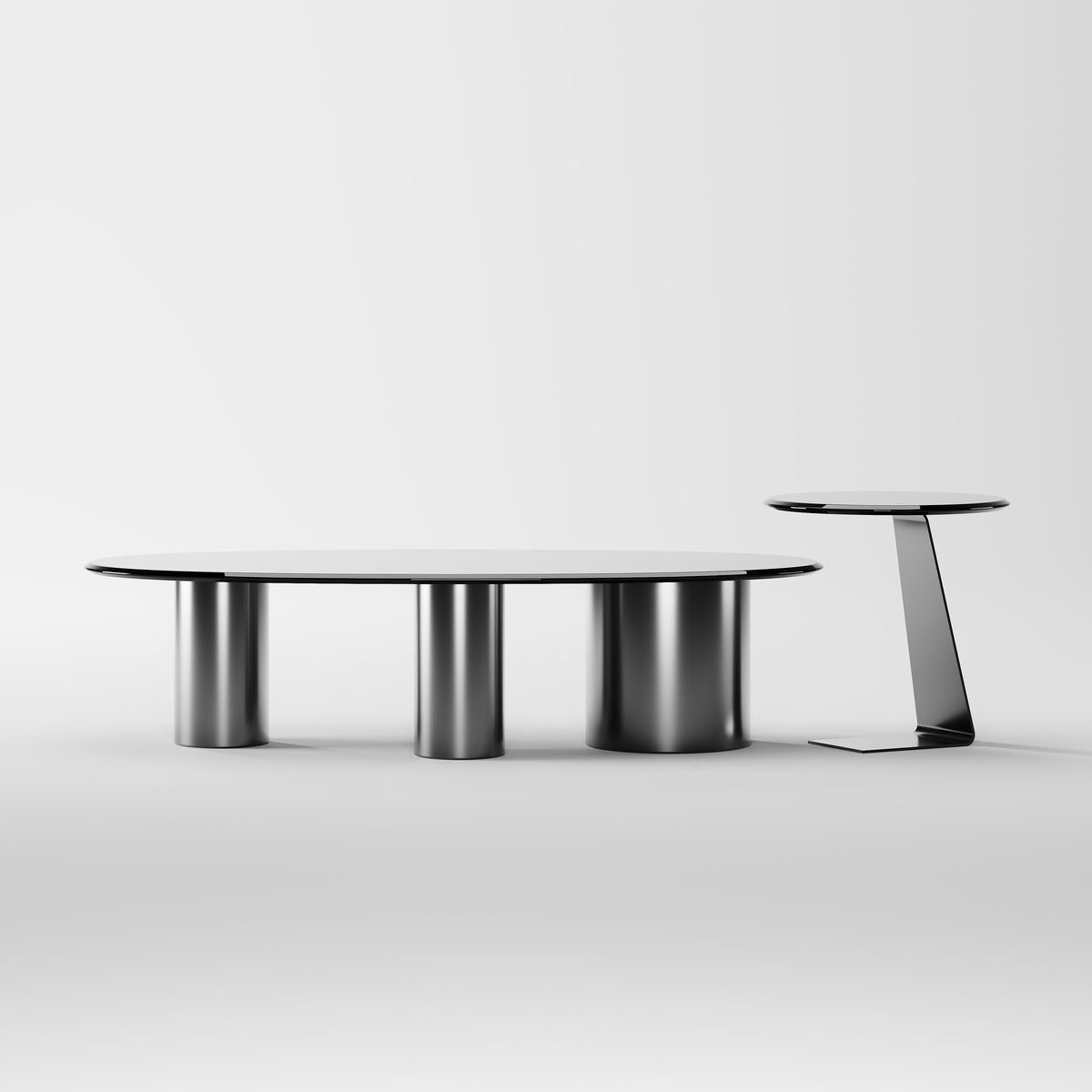 Asymmetrical Sculptural Coffee Table Set for Hotel Lobby CT-1012