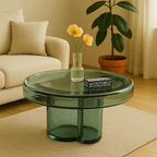 Nordic Minimalist Stained Glass Accent Table – Fully Assembled | CAROCC