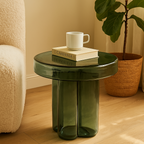 Nordic Minimalist Stained Glass Accent Table – Fully Assembled | CAROCC