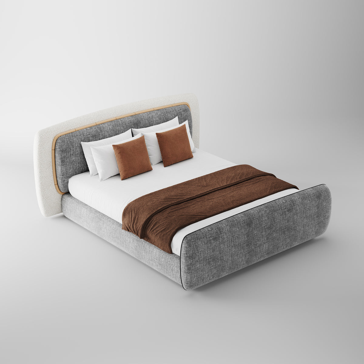 Two-tone Upholstered Platform Bed DB-1002