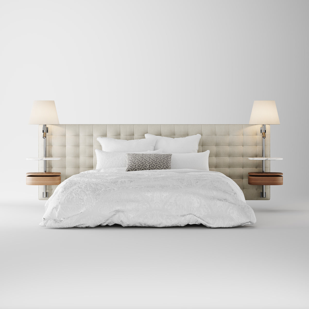Classic Fabric Headboard Bed DB-1004