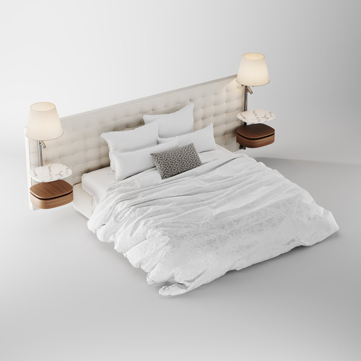Classic Fabric Headboard Bed DB-1004