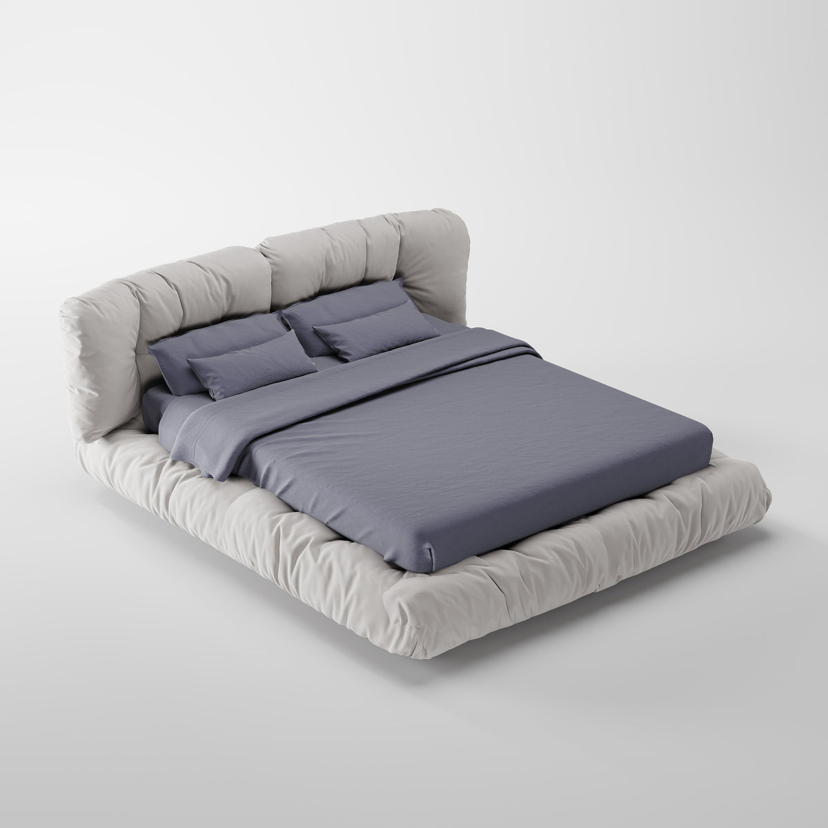 Plush Fluffy Upholstered Platform Bed DB-1005