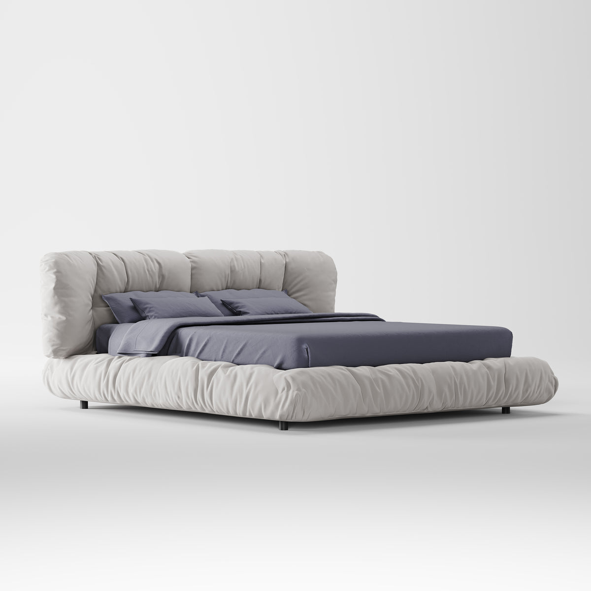 Plush Fluffy Upholstered Platform Bed DB-1005