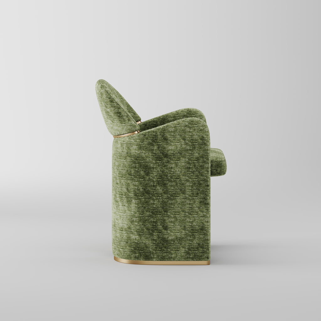 Textured Green Fabric Accent Armchair for Leisure Space DC-1008