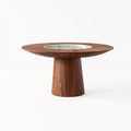 Conical Base Solid Wood Round Dining Table for Villa Dining Room MJ-CZ02