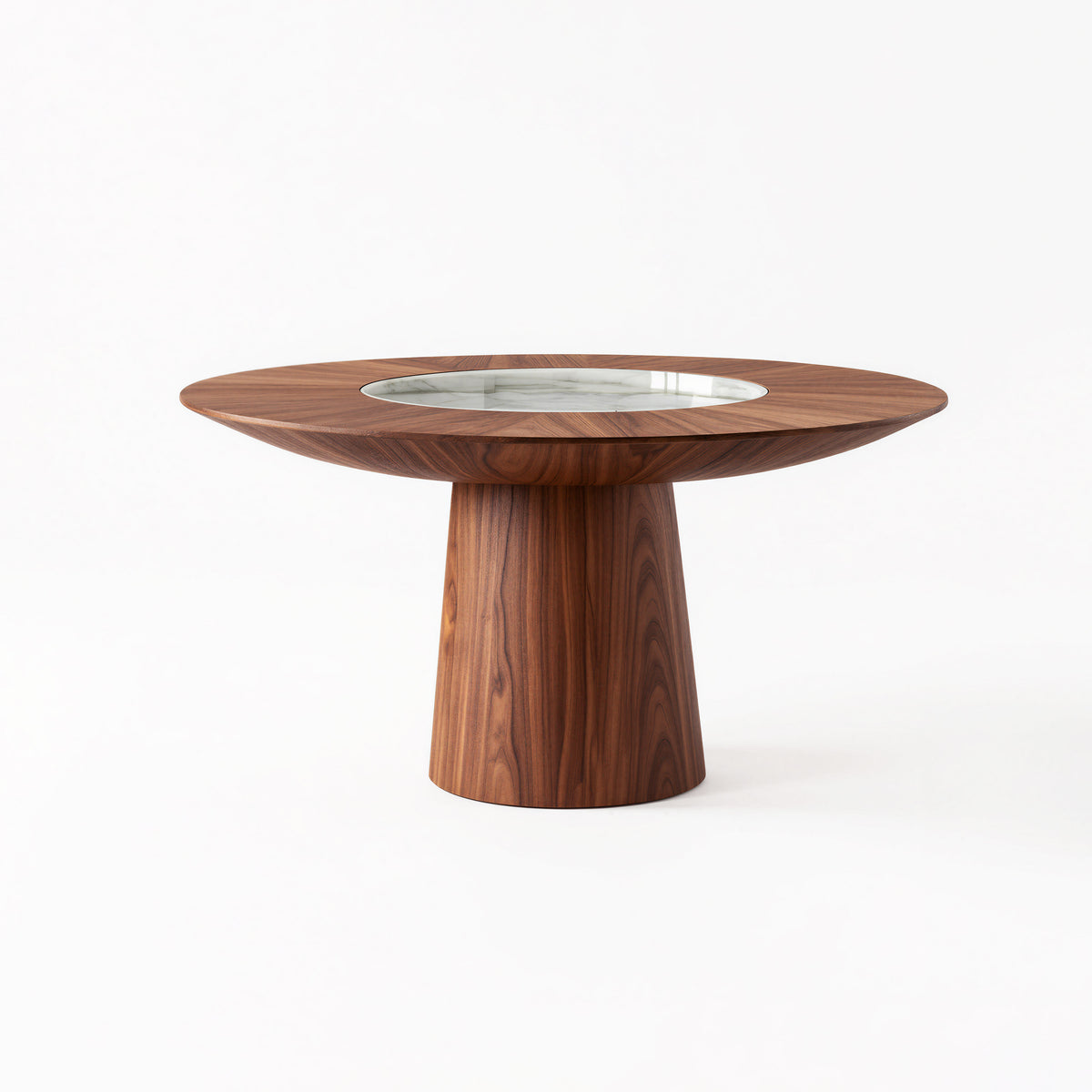 Conical Base Solid Wood Round Dining Table for Villa Dining Room MJ-CZ02