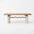 Creative Wavy Detail Wooden Dining Table for Residential Interior MJ-CZ01