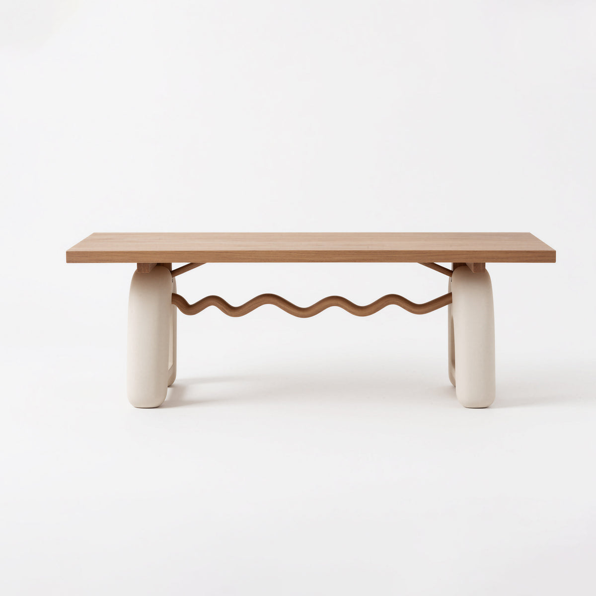 Creative Wavy Detail Wooden Dining Table for Residential Interior MJ-CZ01