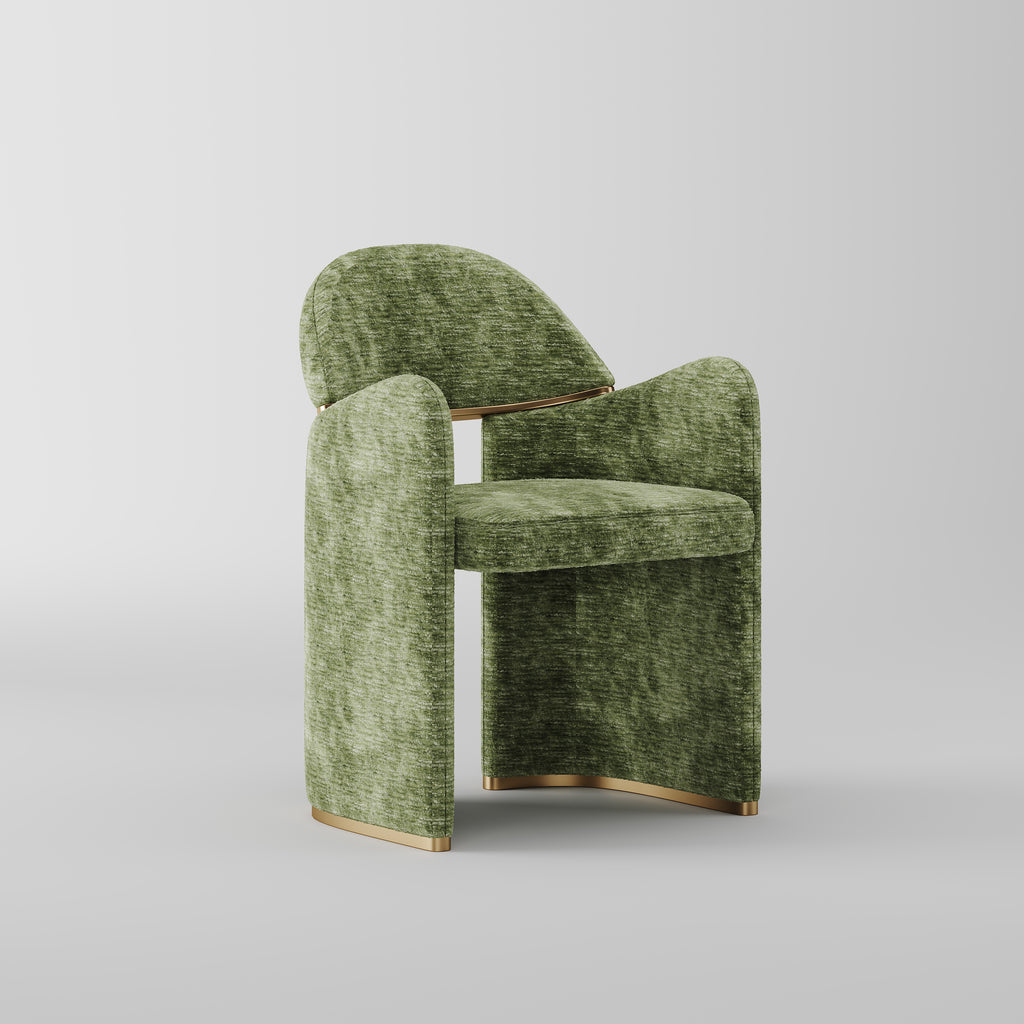 Textured Green Fabric Accent Armchair for Leisure Space DC-1008