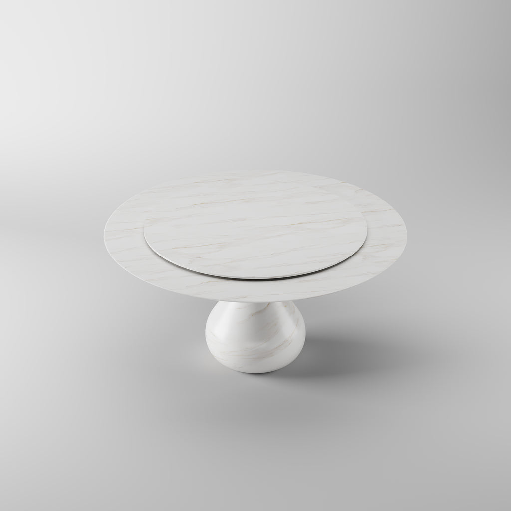 Sculptural White Base Dining Table for High-end Apartment DT-2004