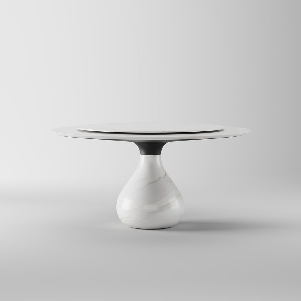 Sculptural White Base Dining Table for High-end Apartment DT-2004