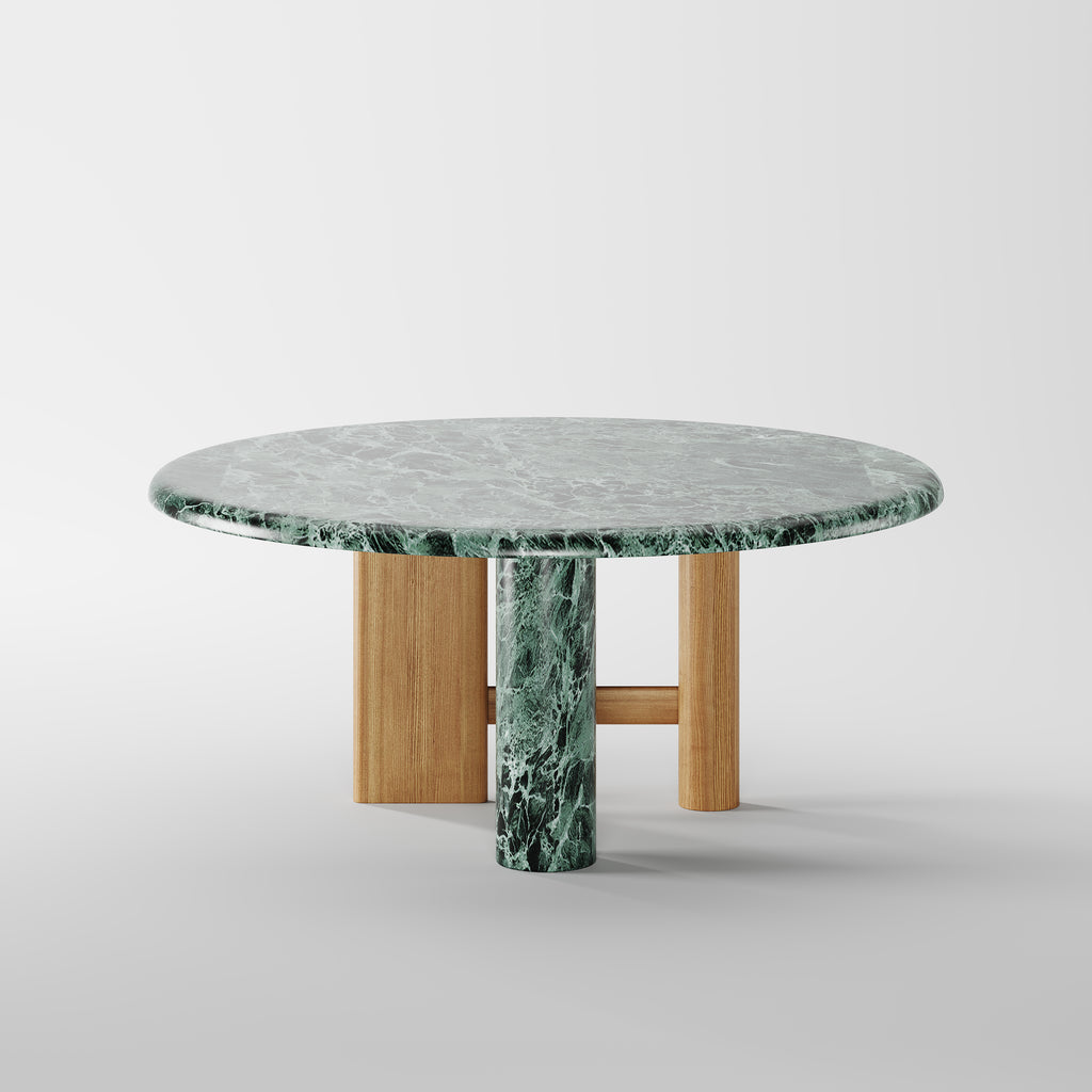 Marble & Solid Wood Round Dining Table for Luxury Villa Project DT-2005