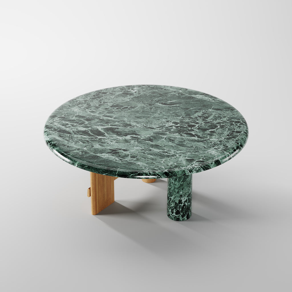 Marble & Solid Wood Round Dining Table for Luxury Villa Project DT-2005