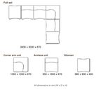 MJ-S04 modular sofa dimensions