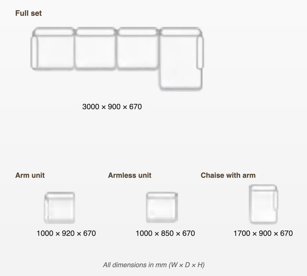 MJ-S37 L-shaped sectional sofa dimensions