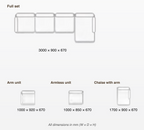 MJ-S37 L-shaped sectional sofa dimensions