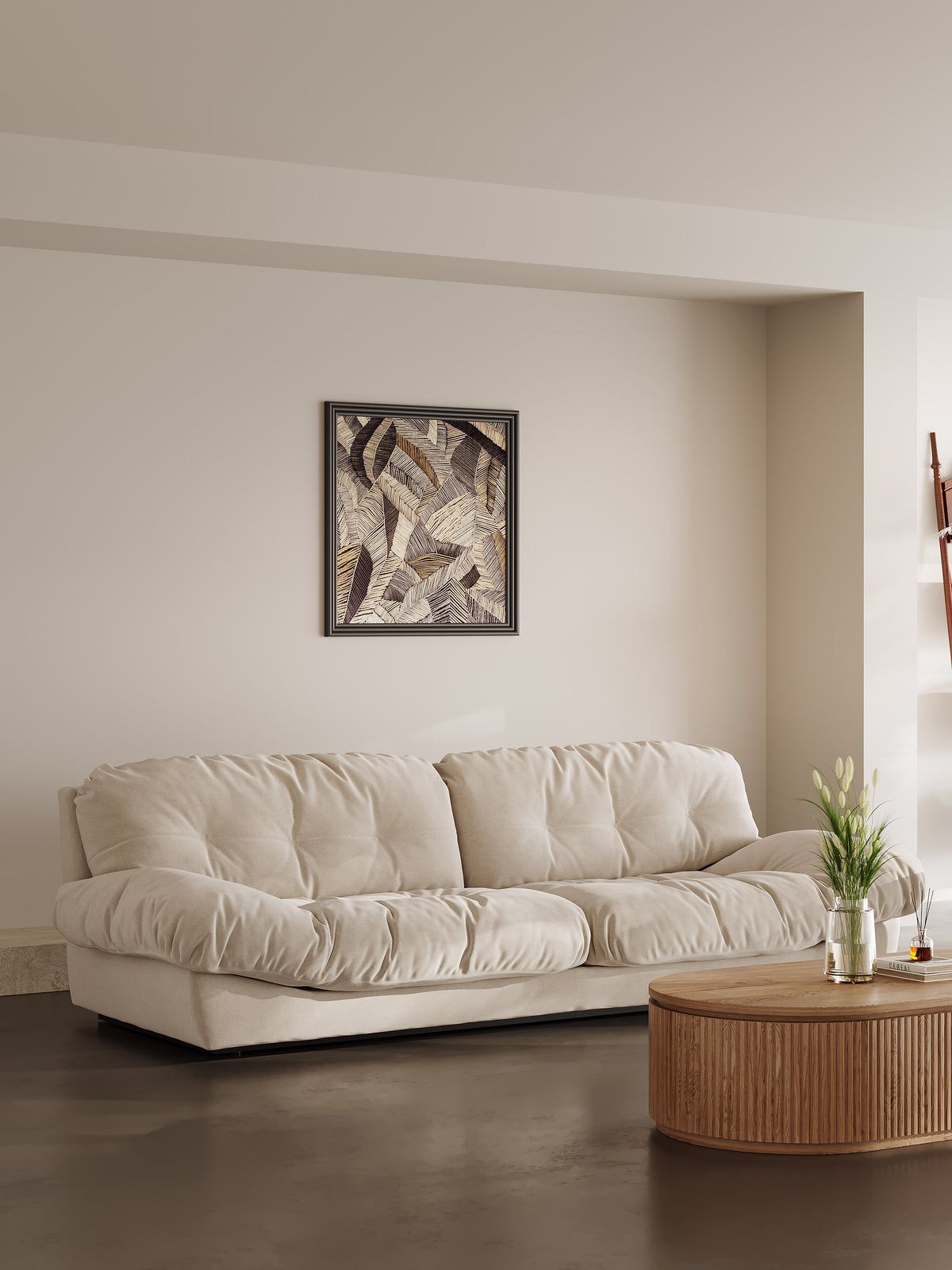 Minimalist Fluffy Upholstered Sofa for Residential Interior SF-1008