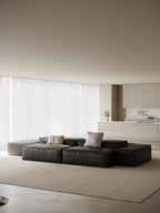 Dark Leather Modular Sectional Sofa SF-1009