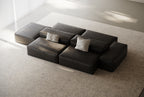 Dark Leather Modular Sectional Sofa SF-1009