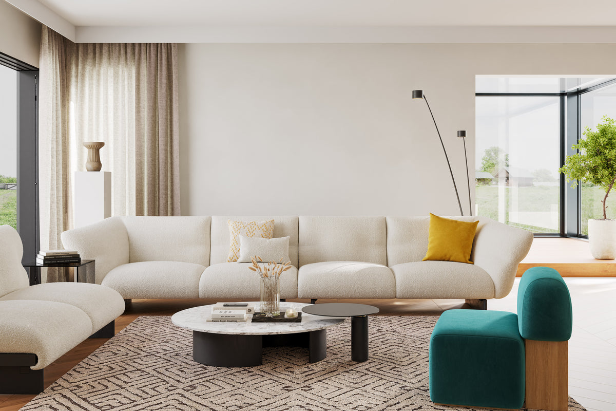 Organic Curved Fabric Sofa for Luxury Villa Living Room SF-1003
