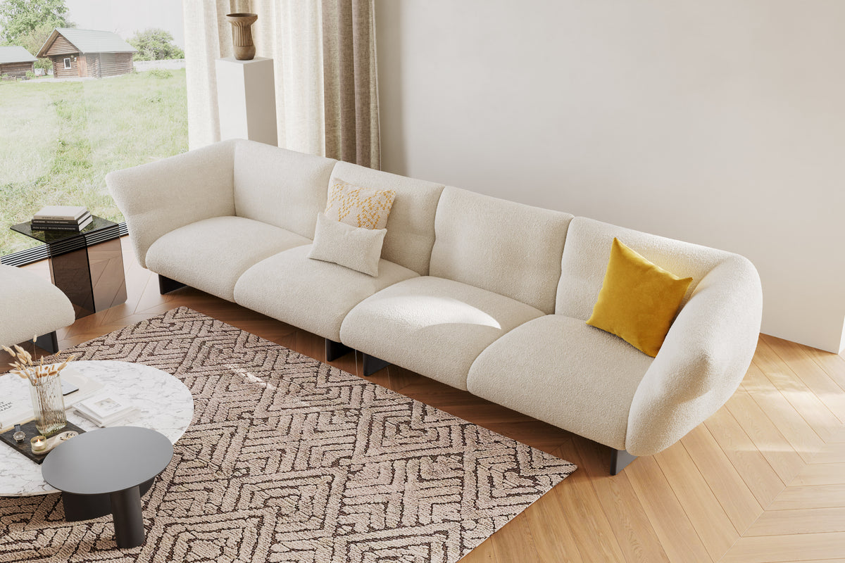 Organic Curved Fabric Sofa for Luxury Villa Living Room SF-1003