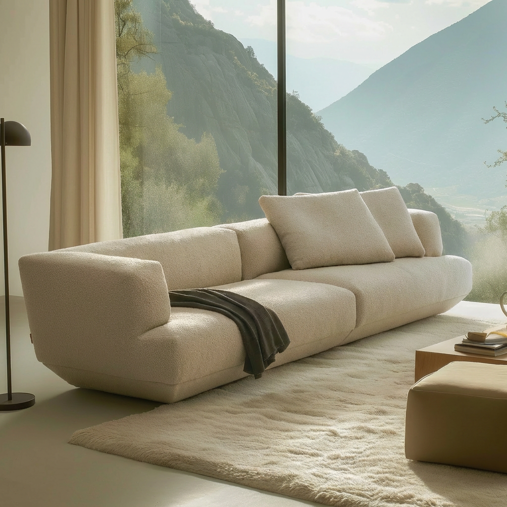 Minimalist Curved Upholstered Sofa for Hotel Lounge SF-1016