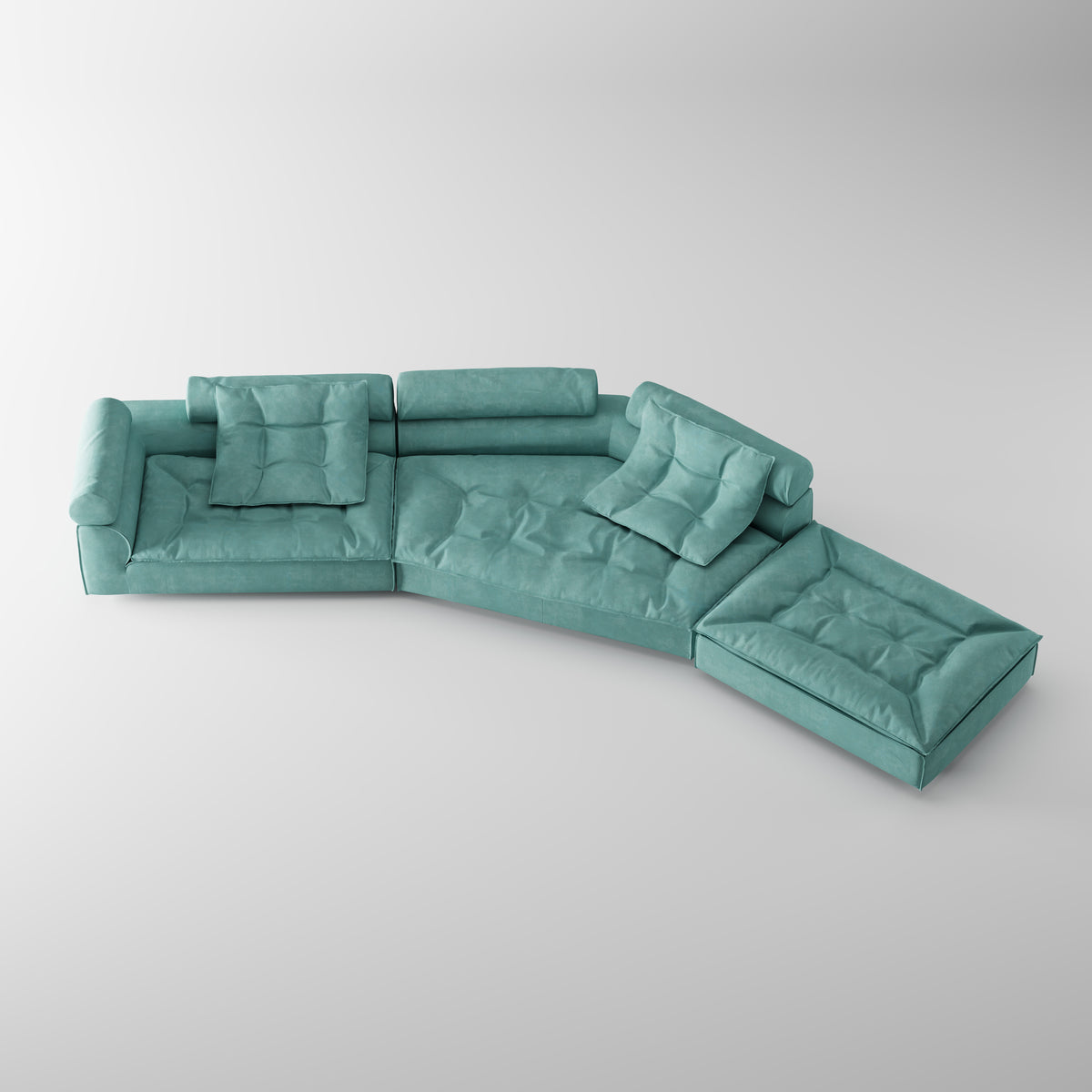 Custom Arc Fabric Sofa for Commercial Villa Project SF-1018
