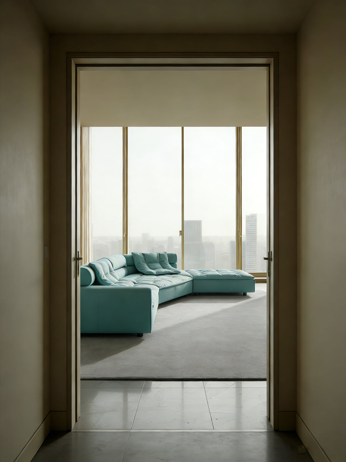 Custom Arc Fabric Sofa for Commercial Villa Project SF-1018