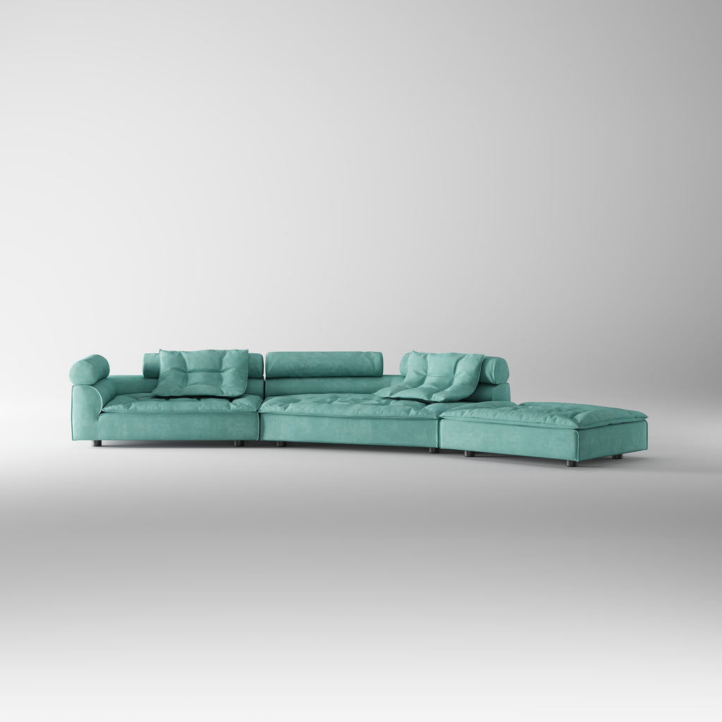 Custom Arc Fabric Sofa for Commercial Villa Project SF-1018