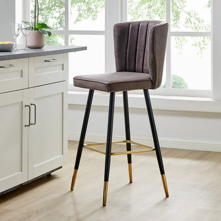 Upholstered 30'' Counter Stool with Metal Frame(Set of 2)