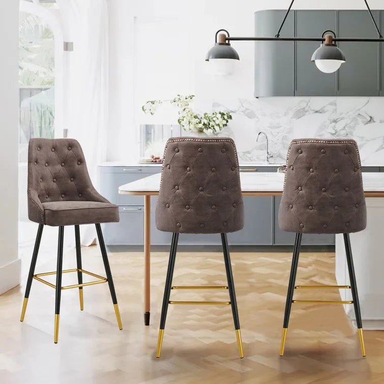 Upholstered 31'' Counter Stool with Metal Frame(Set of 2)