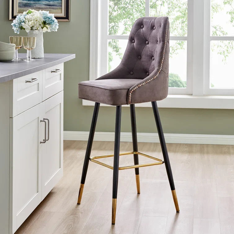 Upholstered 31'' Counter Stool with Metal Frame(Set of 2)