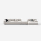 Italian Minimalist Modular Sectional Sofa, Luxury Fabric Corner Sofa for Villa Living Room A004
