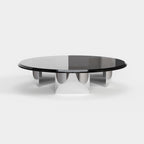 Round Floating Designer Coffee Table, Modern Art Center Table for Living Room A021