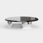 Round Floating Designer Coffee Table, Modern Art Center Table for Living Room A021