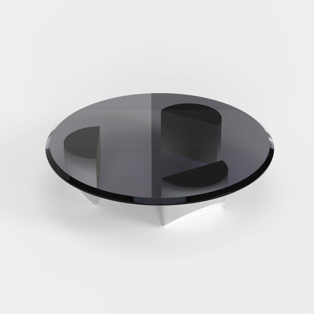 Round Floating Designer Coffee Table, Modern Art Center Table for Living Room A021
