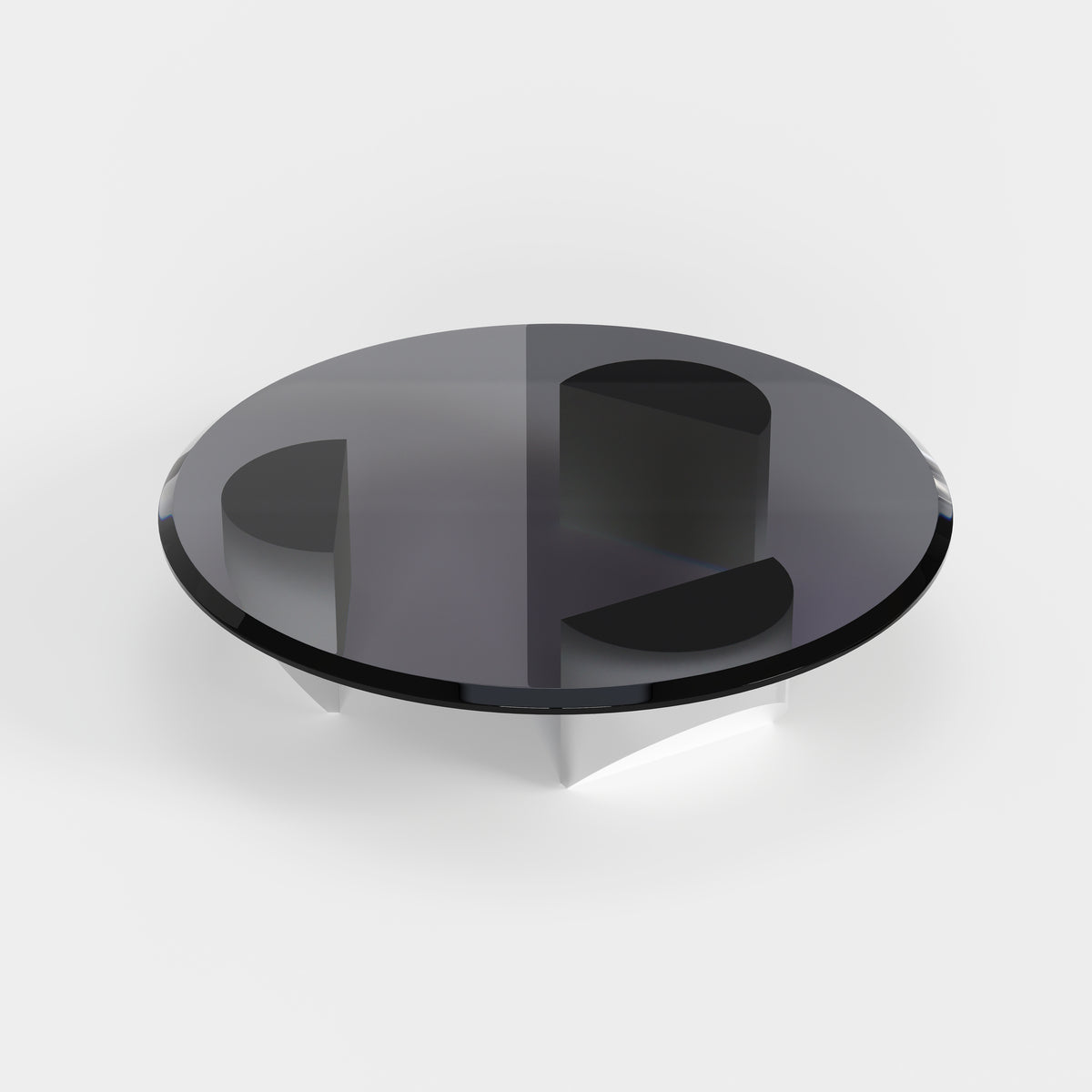 Round Floating Designer Coffee Table, Modern Art Center Table for Living Room A021