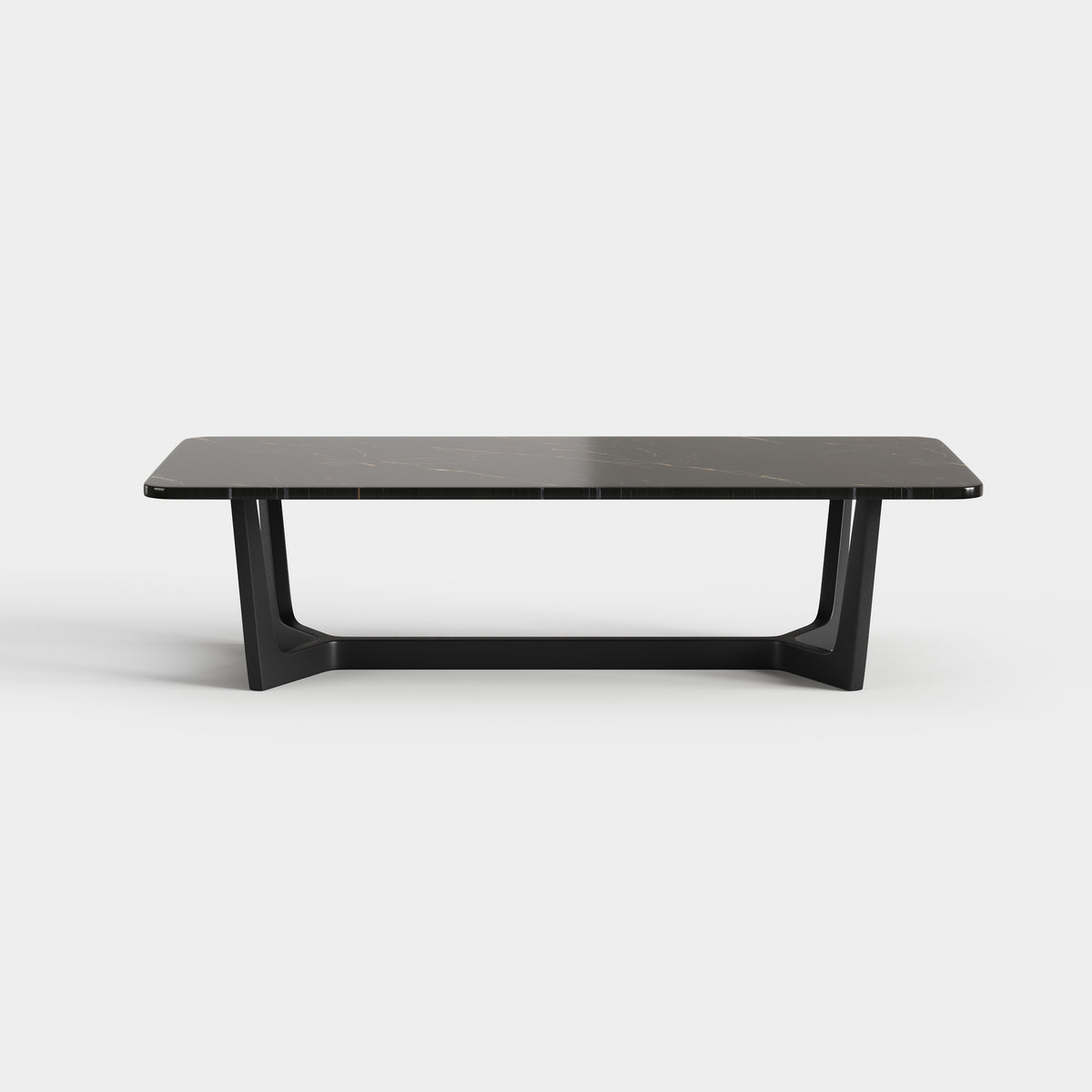 Rectangular Sintered Stone Coffee Table, Simple Metal Base Center Table A022