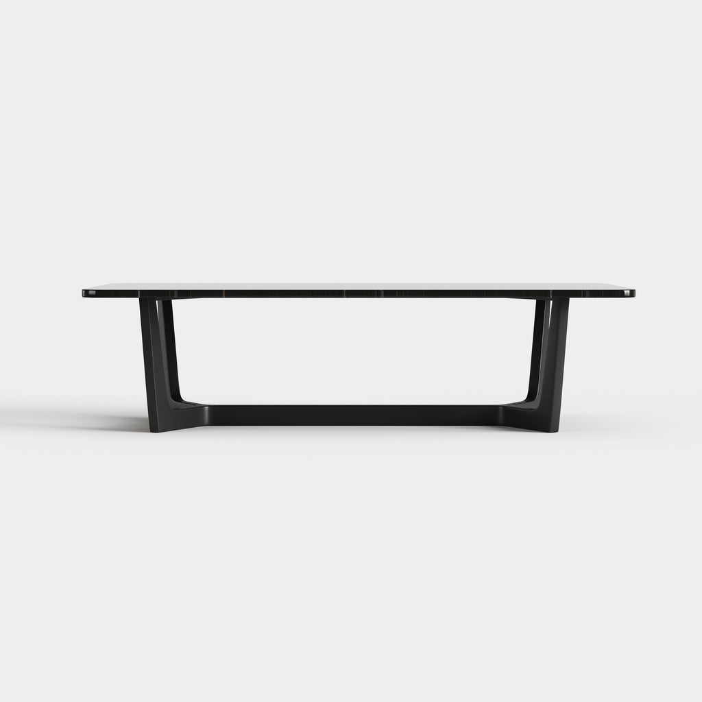 Rectangular Sintered Stone Coffee Table, Simple Metal Base Center Table A022
