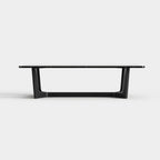 Rectangular Sintered Stone Coffee Table, Simple Metal Base Center Table A022