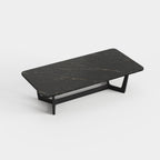 Rectangular Sintered Stone Coffee Table, Simple Metal Base Center Table A022