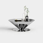 Creative Funnel Shaped Coffee Table, Designer Center Table with Metal Base A027